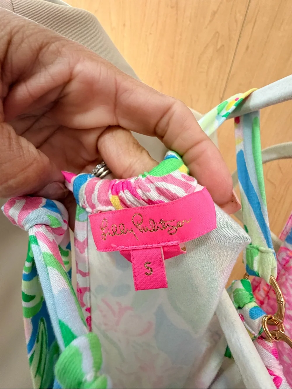 Lilly Pulitzer Mint, Pink & Blue Floral Halter Dress - Picture 3 of 3